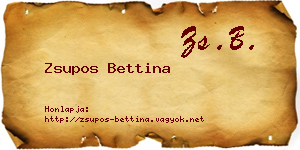 Zsupos Bettina névjegykártya